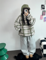 FLEECE-PICKABLE❤HARDY CIRCLE LINE BALLOON LONG SWEAT PANTS🤎🩶🖤3COLOR