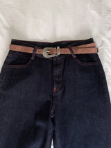 Penny Red Stitch Raw Wide Denim Pants