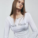 NICK ピンタックライン長袖トップ