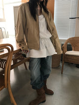 Suede harrington Jacket 