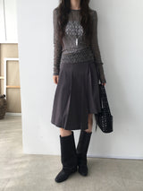 アンバランスプリーツラップスカート