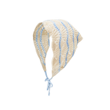 Shell Stripe Hair Scarf (Ivory & Sky Blue)