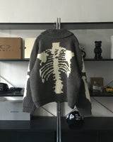 BT Skull Jagard Cowichan Knit Zip-Up (2C)