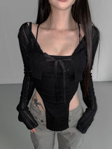 lavender crop bolero cd(3 color)