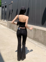 Black Rail Pinstripe Bootcut Long Pants (Black)