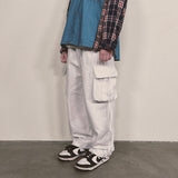 strap elastic pants_white
