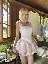 ROSE ISLAND フローラルマルチレイヤージェリーフィッシュスカート