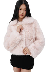Holiday blanket fur jacket, Pink