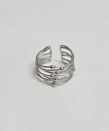 Silver Ball Orbit Layered Bold Ring