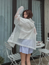 Rainy Square Hooded Zip-Up