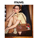 muva. 牛革 ベルベット ガーデン型 2WAY トートバッグ