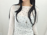Mini dot ribbed t