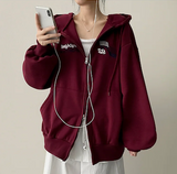 Moco Number Patch Embroidery Overfit Two Way Hooded Zip-Up