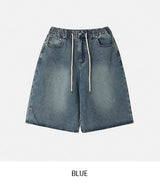 EZEN KILLING WASHING BERMUDA DENIM PANTS