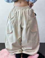 ドイングツーポケットフリースバルーンワイドパンツ🖤🤎 4カラー