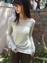 ギルモヒレイヤードUネック長袖Tシャツ