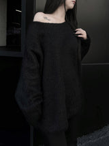 overfit mohair lips-neck knit (2color)