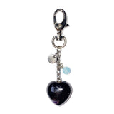 heart gemstone keyring (black)