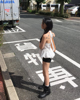 ドットホルターフリルトップス