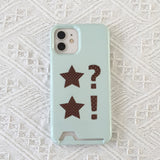 Dot Star Light Green Card Wallet Glossy Hard Case
