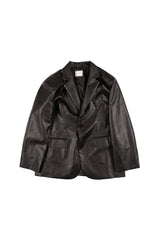 Forem One Button Leather Jacket
