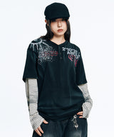Oil Washed Layered Long Sleeve - Black