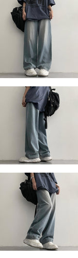[Long summer pants] High quality! Dank summer wide denim pants