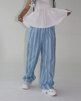 Freedom striped wide pants