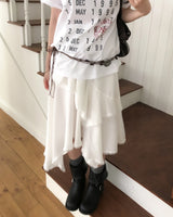 Humming Lace Unbalance Skirt