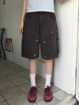Chakin double knee rivet Bermuda Short denim pants