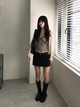 Stripe lace sleeveless (3 colors)