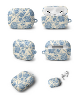 [Matte] AirPods Case Vintage Flower Blue