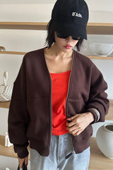フォーシーズンスウェットジップアップ_BROWN