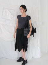 Kitten Crop Tee (Charcoal)
