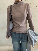 ノベット ストライプ フリル ハーフ ポーラー Tシャツ