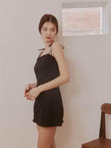レースフリルミニドレス (Black)