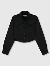 クロップダブルカラーシャツ (Black)