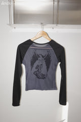 Back see-through angel long-sleeved t-shirt
