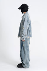 Poria Vintage Crop Denim Jacket