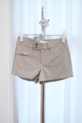 ダブルボタン コットンショーツ (Beige/2size)