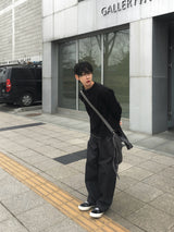 Ruiner Leather Pocket Raw Denim Pants