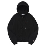 SMALL CHERRY REGULAR FIT HOODIE ZIP UP [BLACK]