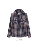 Plaid Check Hooded Shirt (2 Colors)