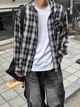 Blur Vintage Hooded Check Shirt