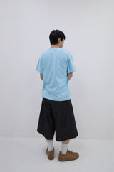 Side Slit Bermuda Denim Pants Black