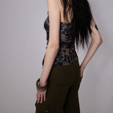 SHEISSHE/PRINTED PATCHWORK FLARED JUMPSUIT