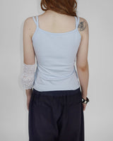DUAL SHIRRING LAYERED CAMI
