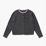 LINE BOUCLE KNIT CARDIGAN (DEEP GRAY)