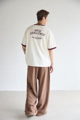 Applique Point Sweatpants - BROWN