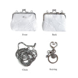ピュアホワイトリボンフレームミニバッグ (handmade bag)